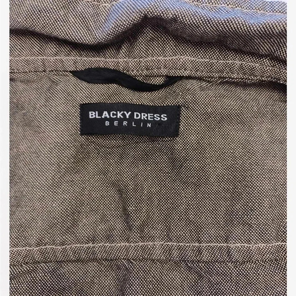 Blacky Dress Berlin Linen Blend Crop Short Sleeve Top Size 8 - Picture 11 of 12